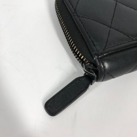 CHANEL Black Leather Logo Wallet - Picture 12 of 14
